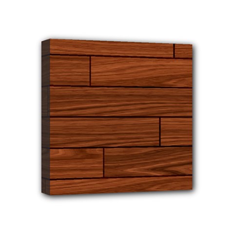 Seamless Wooden Planks Brown Wooden Background Mini Canvas 4  x 4  (Stretched) from ArtsNow.com