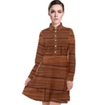 Seamless Wooden Planks Brown Wooden Background Long Sleeve Chiffon Shirt Dress