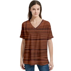 V-Neck Split Shoulder Casual T-Shirt 