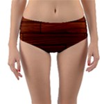 Seamless Wooden Planks Brown Wooden Background Reversible Mid-Waist Bikini Bottoms