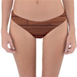 Seamless Wooden Planks Brown Wooden Background Reversible Hipster Bikini Bottoms