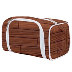 Seamless Wooden Planks Brown Wooden Background Toiletries Pouch from ArtsNow.com