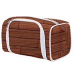 Seamless Wooden Planks Brown Wooden Background Toiletries Pouch