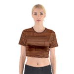 Seamless Wooden Planks Brown Wooden Background Cotton Crop Top