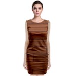 Seamless Wooden Planks Brown Wooden Background Classic Sleeveless Midi Dress