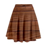 Seamless Wooden Planks Brown Wooden Background High Waist Skirt