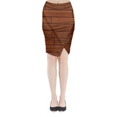 Seamless Wooden Planks Brown Wooden Background Midi Wrap Pencil Skirt from ArtsNow.com