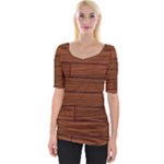 Seamless Wooden Planks Brown Wooden Background Wide Neckline T-Shirt