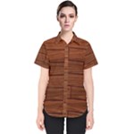 Seamless Wooden Planks Brown Wooden Background Women s Short Sleeve Shirt