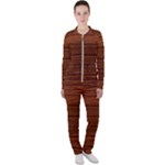 Seamless Wooden Planks Brown Wooden Background Casual Jacket and Pants Set