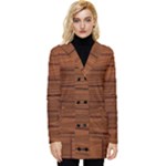 Seamless Wooden Planks Brown Wooden Background Button Up Hooded Coat 