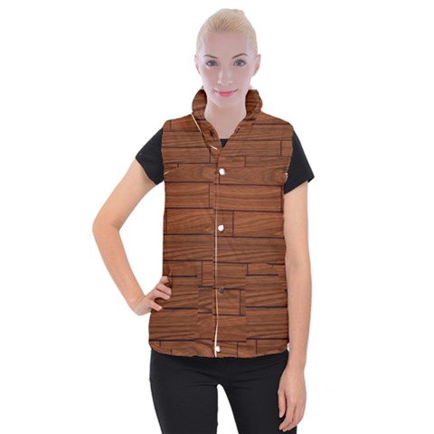 Seamless Wooden Planks Brown Wooden Background Women s Button Up Vest from ArtsNow.com