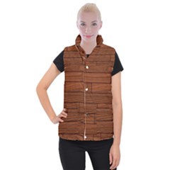 Seamless Wooden Planks Brown Wooden Background Women s Button Up Vest from ArtsNow.com