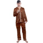 Seamless Wooden Planks Brown Wooden Background Men s Long Sleeve Satin Pajamas Set