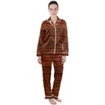 Seamless Wooden Planks Brown Wooden Background Women s Long Sleeve Satin Pajamas Set	