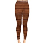 Seamless Wooden Planks Brown Wooden Background Inside Out Leggings