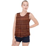 Seamless Wooden Planks Brown Wooden Background Bubble Hem Chiffon Tank Top