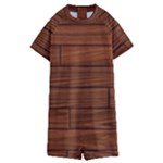 Seamless Wooden Planks Brown Wooden Background Kids  Boyleg Half Suit Swimwear