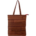 Seamless Wooden Planks Brown Wooden Background Double Zip Up Tote Bag