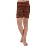 Seamless Wooden Planks Brown Wooden Background Kids  Lightweight Velour Capri Yoga Leggings