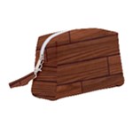 Seamless Wooden Planks Brown Wooden Background Wristlet Pouch Bag (Medium)