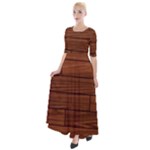 Seamless Wooden Planks Brown Wooden Background Half Sleeves Maxi Dress