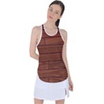 Seamless Wooden Planks Brown Wooden Background Racer Back Mesh Tank Top