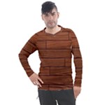 Seamless Wooden Planks Brown Wooden Background Men s Pique Long Sleeve T-Shirt