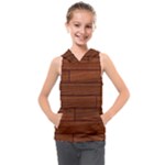 Seamless Wooden Planks Brown Wooden Background Kids  Sleeveless Hoodie