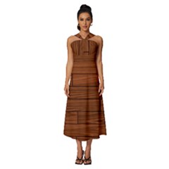 Sleeveless Cross Front Cocktail Midi Chiffon Dress 