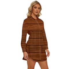 Womens Long Sleeve Shirt Dress 