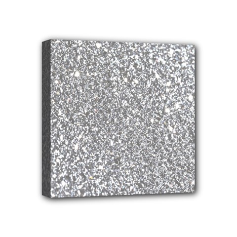 Silver Glitter Texture, Light Creative Background Mini Canvas 4  x 4  (Stretched) from ArtsNow.com