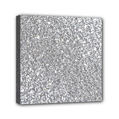 Silver Glitter Texture, Light Creative Background Mini Canvas 6  x 6  (Stretched) from ArtsNow.com