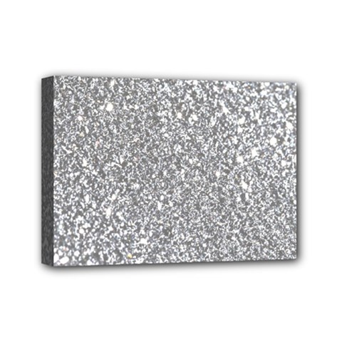 Silver Glitter Texture, Light Creative Background Mini Canvas 7  x 5  (Stretched) from ArtsNow.com