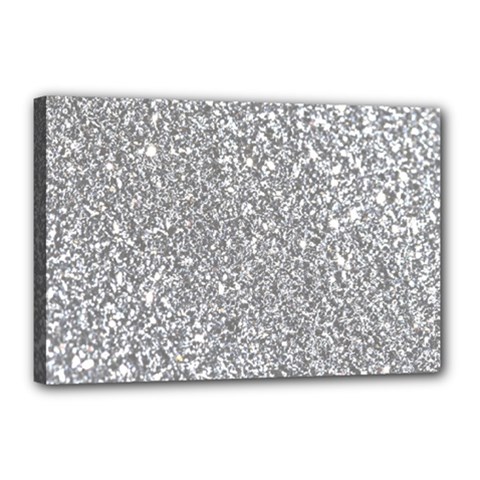 Silver Glitter Texture, Light Creative Background Canvas 18  x 12  (Stretched) from ArtsNow.com