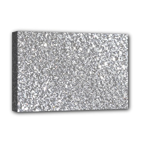 Silver Glitter Texture, Light Creative Background Deluxe Canvas 18  x 12  (Stretched) from ArtsNow.com