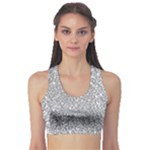 Silver Glitter Texture, Light Creative Background Fitness Sports Bra