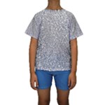 Silver Glitter Texture, Light Creative Background Kids  Short Sleeve Swimwear