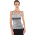 Silver Glitter Texture, Light Creative Background Women s Basic Tank Top