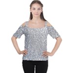 Silver Glitter Texture, Light Creative Background Cutout Shoulder T-Shirt