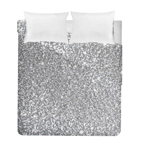 Silver Glitter Texture, Light Creative Background Duvet Cover Double Side (Full/ Double Size) from ArtsNow.com