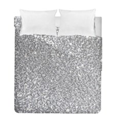 Silver Glitter Texture, Light Creative Background Duvet Cover Double Side (Full/ Double Size) from ArtsNow.com