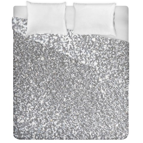 Silver Glitter Texture, Light Creative Background Duvet Cover Double Side (California King Size) from ArtsNow.com