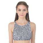 Silver Glitter Texture, Light Creative Background Tank Bikini Top