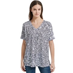 V-Neck Split Shoulder Casual T-Shirt 