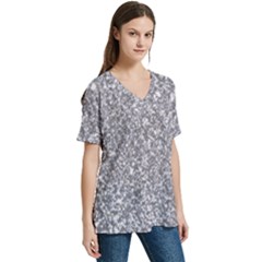 V-Neck Split Shoulder Casual T-Shirt 