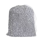 Silver Glitter Texture, Light Creative Background Drawstring Pouch (2XL)