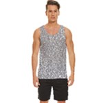 Silver Glitter Texture, Light Creative Background Men s Wide Collar Tank Top