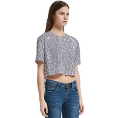 Women s Round Neck Short Sleeve Crop Top 