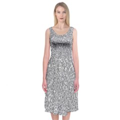 Silver Glitter Texture, Light Creative Background Midi Sleeveless Dress from ArtsNow.com